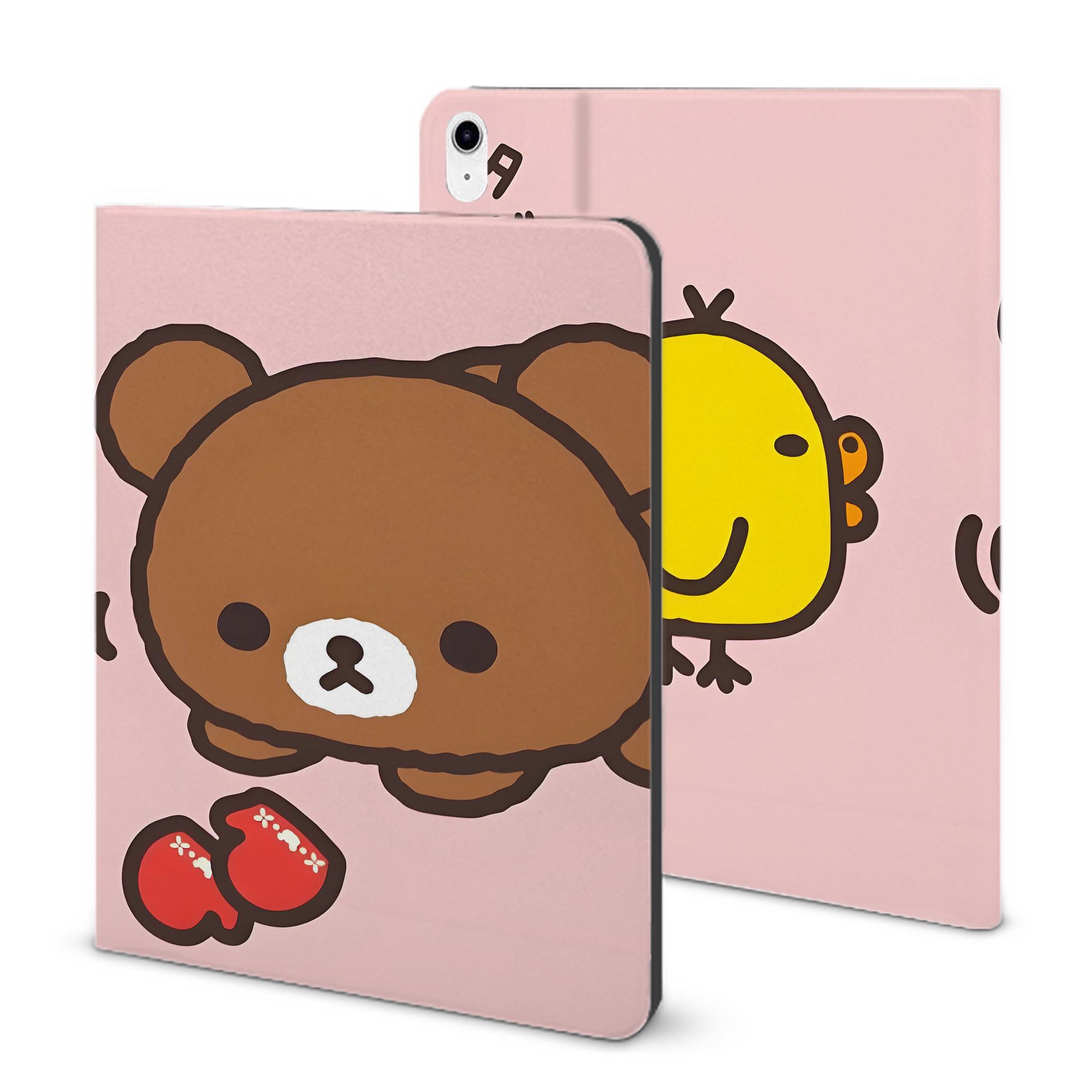 （画像用） リラックマ リラックマ キイロイトリ Rilakkuma Korilakkuma Kiiroitori IPad ケース ブック型 PUレザー TPU 耐衝撃 軽量 薄型 ペン収納なし 全面保護 IPad 各モデル対応